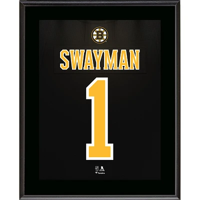 Jeremy Swayman Boston Bruins 10.5" x 13" Jersey Number Sublimated Player Plaque