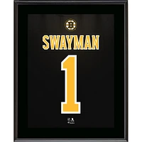 Jeremy Swayman Boston Bruins 10.5" x 13" Jersey Number Sublimated Player Plaque