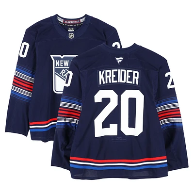 Chris Kreider New York Rangers Game-Used #20 Navy Alternate Set 1 Jersey from the 2024-25 NHL Season