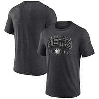Men's  Charcoal Brooklyn Nets Backboard Tri-Blend T-Shirt