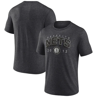 Men's  Charcoal Brooklyn Nets Backboard Tri-Blend T-Shirt