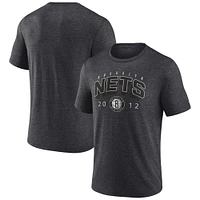 Men's  Charcoal Brooklyn Nets Backboard Tri-Blend T-Shirt