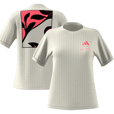 Women's adidas  White Mercedes-AMG Petronas F1 Team 2025 Miami Grand Prix Pack Ribbed T-Shirt