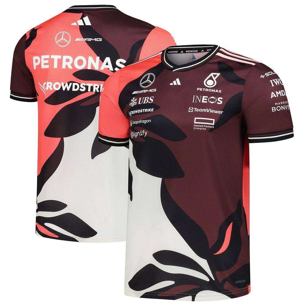 Men's adidas Dark Red Mercedes-AMG Petronas F1 Team 2025 Miami Grand Prix AEROREADY Driver Replica Jersey