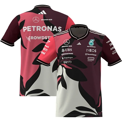 Men's adidas  Dark Red Mercedes-AMG Petronas F1 Team 2025 Miami Grand Prix Driver Replica Jersey