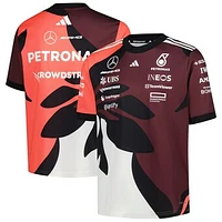 Youth adidas  Dark Red Mercedes-AMG Petronas F1 Team 2025 Miami Grand Prix Driver Replica Jersey