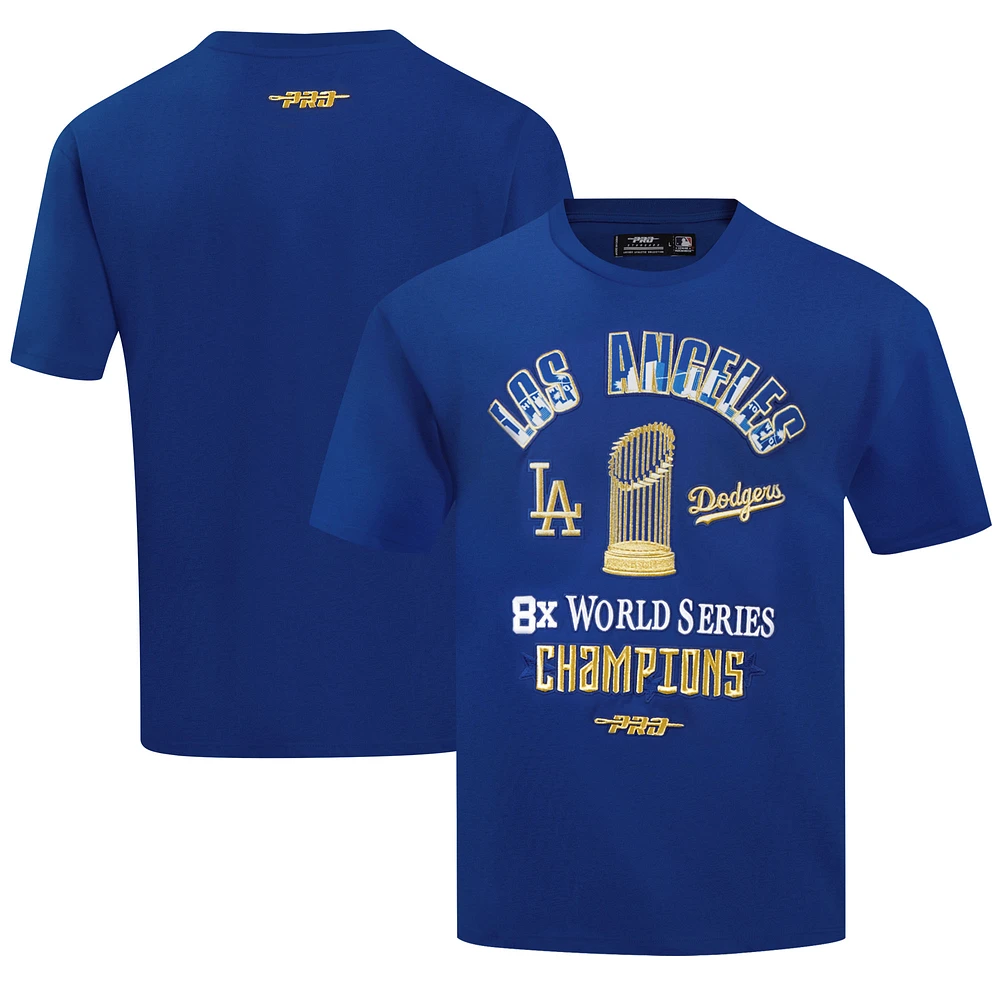 Men's Pro Standard Blue Los Angeles Dodgers 2024 World Series Champions Drop Shoulder T-Shirt