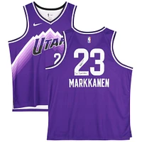 Lauri Markkanen Utah Jazz Autographed Nike Purple 2023-34 City Swingman Jersey with "The Finnisher" Inscription