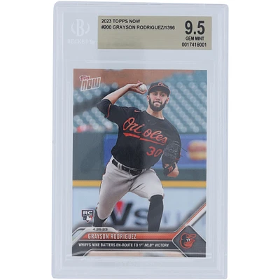 Grayson Rodriguez Baltimore Orioles 2023 Topps Now 1st MLB Victory #200 BGS Authenticated 9.5 Rookie Card