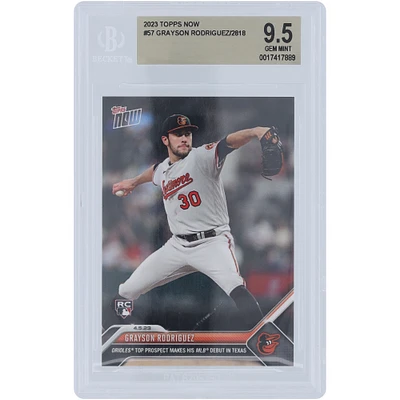 Grayson Rodriguez Baltimore Orioles 2023 Topps Now MLB Debut #57 BGS Authenticated 9.5 Rookie Card
