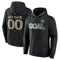 Men's Black Philadelphia Union Goal Custom Pullover Hoodie