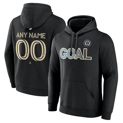Men's Black Philadelphia Union Goal Custom Pullover Hoodie
