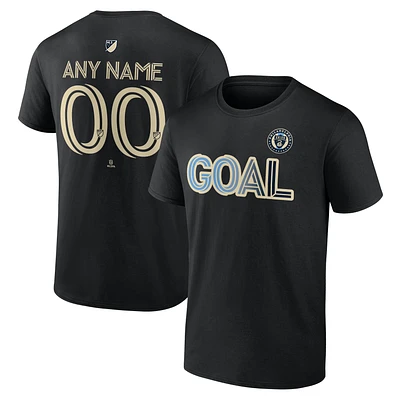 Men's Black Philadelphia Union Goal Custom T-Shirt