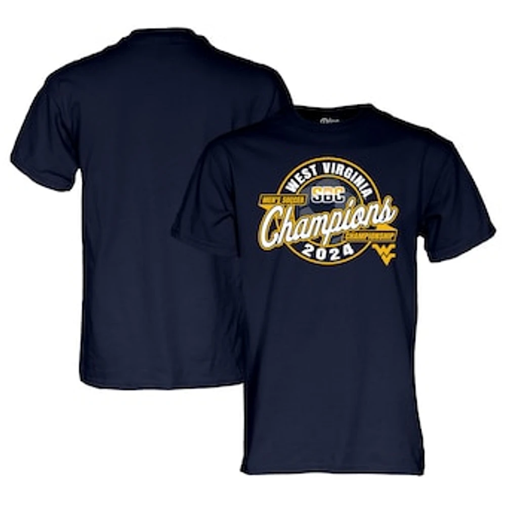 Men's Blue 84  Navy West Virginia Mountaineers 2024 SBC Soccer Tournament Champions T-Shirt