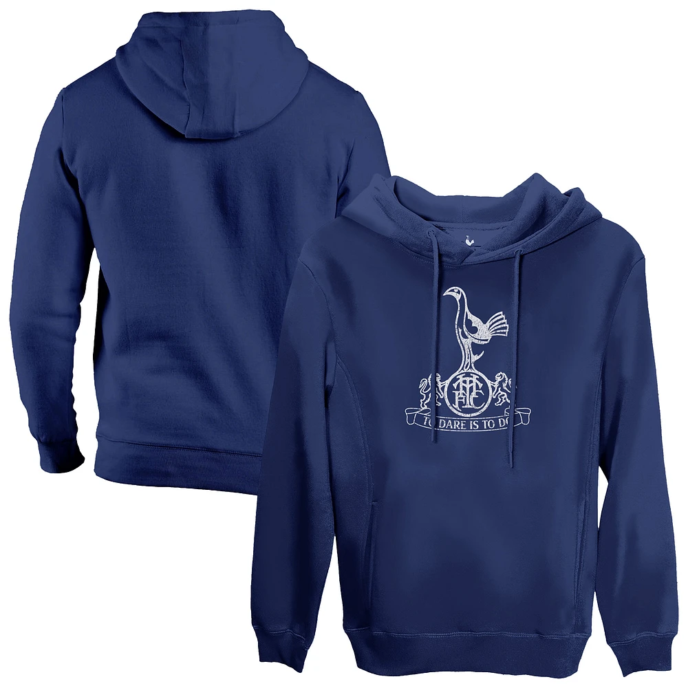 Men's 1863FC Navy Tottenham Hotspur Mono Badge Fleece Pullover Hoodie