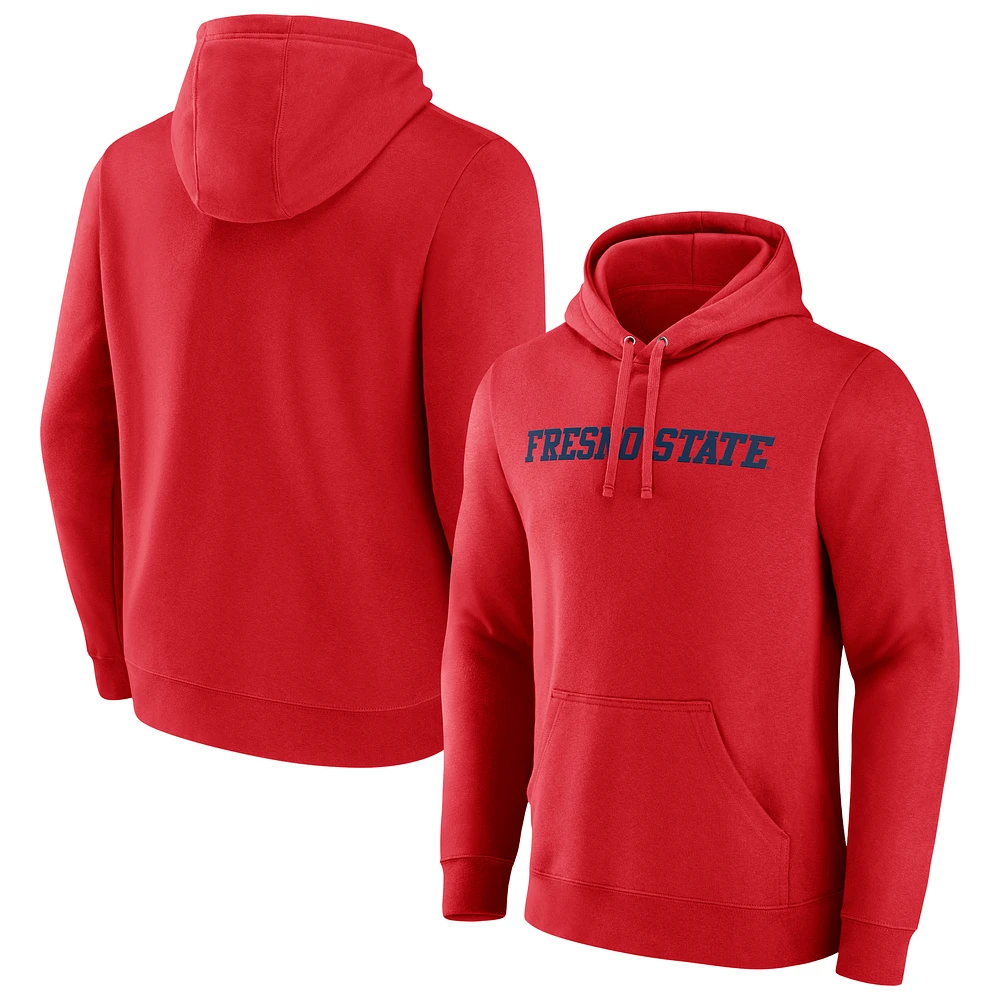 Men's Red Fresno State Bulldogs Arch Pullover Hoodie