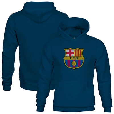 Youth 1863FC Navy Barcelona Color Badge Fleece Pullover Hoodie