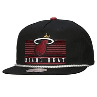 Men's Mitchell & Ness Black Miami Heat Ascend Deadstock Snapback Hat