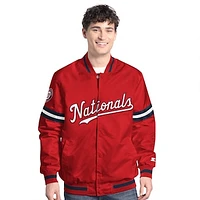 Men's Starter  Red Washington Nationals Scout Full-Snap Varsity Jacket