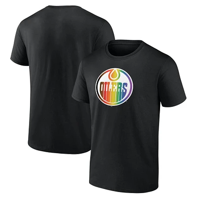 Men's  Black Edmonton Oilers Pride T-Shirt