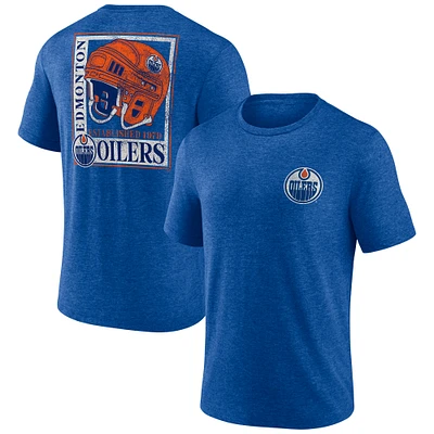 Men's  Royal Edmonton Oilers Earnest Will Tri-Blend T-Shirt