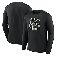 Men's  Black NHL Shield Logo Long Sleeve T-Shirt