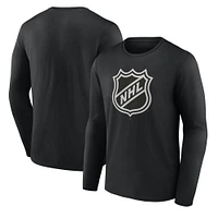 Men's  Black NHL Shield Logo Long Sleeve T-Shirt