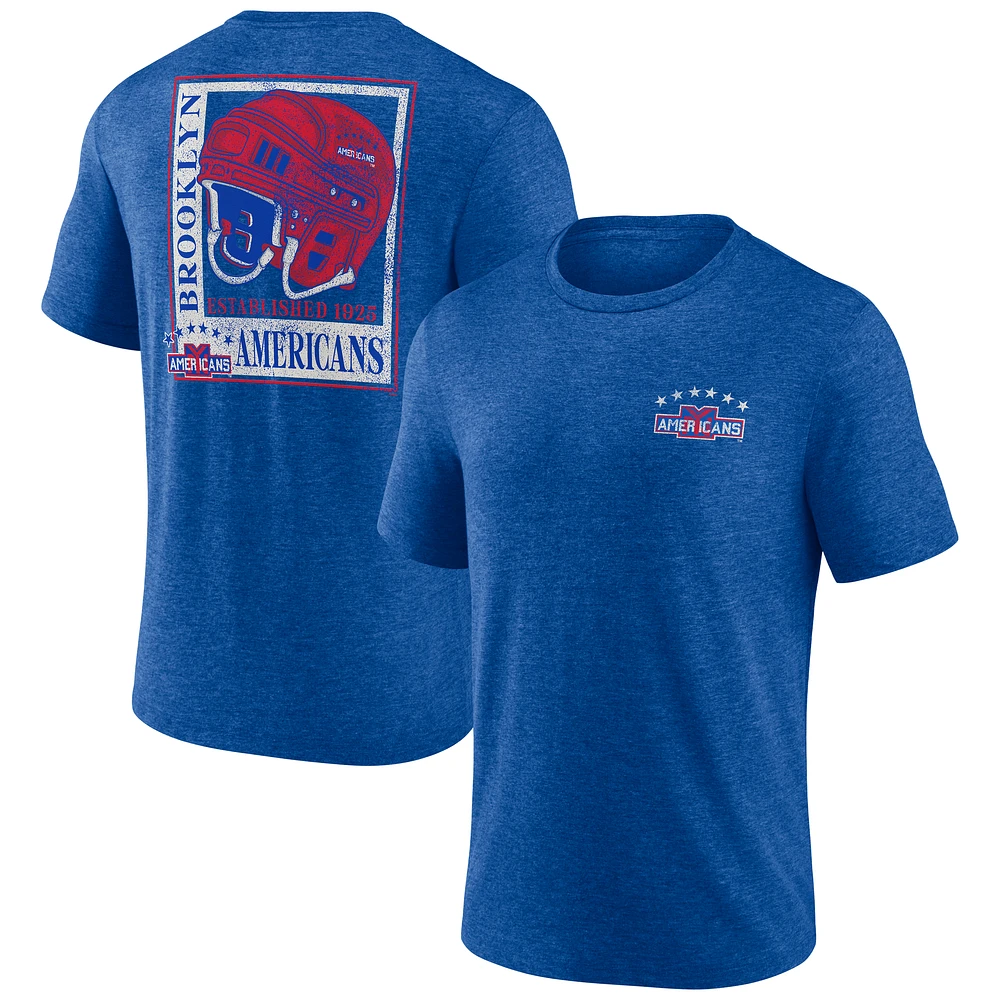 Men's Blue New York Americans Earnest Will Tri-Blend T-Shirt