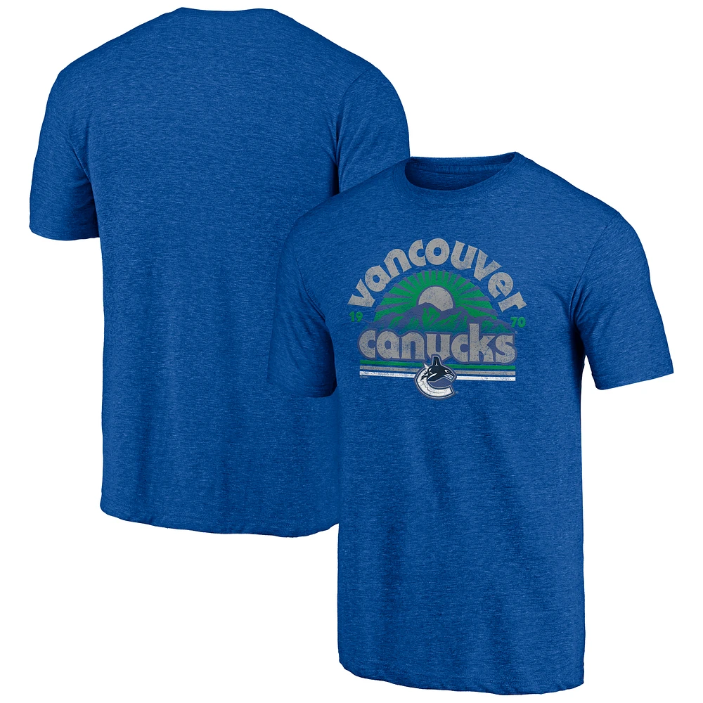 Men's Blue Vancouver Canucks Shoot to Score Tri-Blend T-Shirt