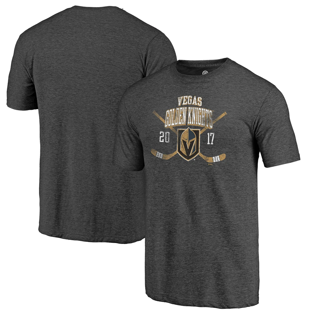 Men's Charcoal Vegas Golden Knights Line Shift Tri-Blend T-Shirt