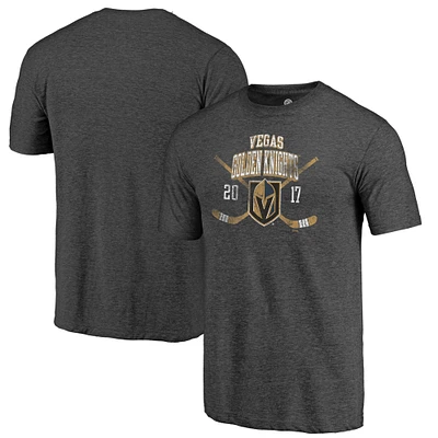 Men's  Charcoal Vegas Golden Knights Line Shift Tri-Blend T-Shirt