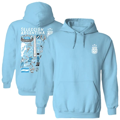 Women's Vive La Fete  Light Blue Argentina National Team Impressions Artwork Pullover Hoodie