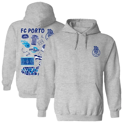 Women's Vive La Fete  Gray FC Porto Impressions Artwork Pullover Hoodie