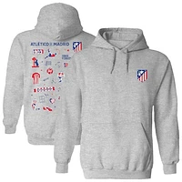 Women's Vive La Fete  Gray Atletico de Madrid Impressions Artwork Pullover Hoodie