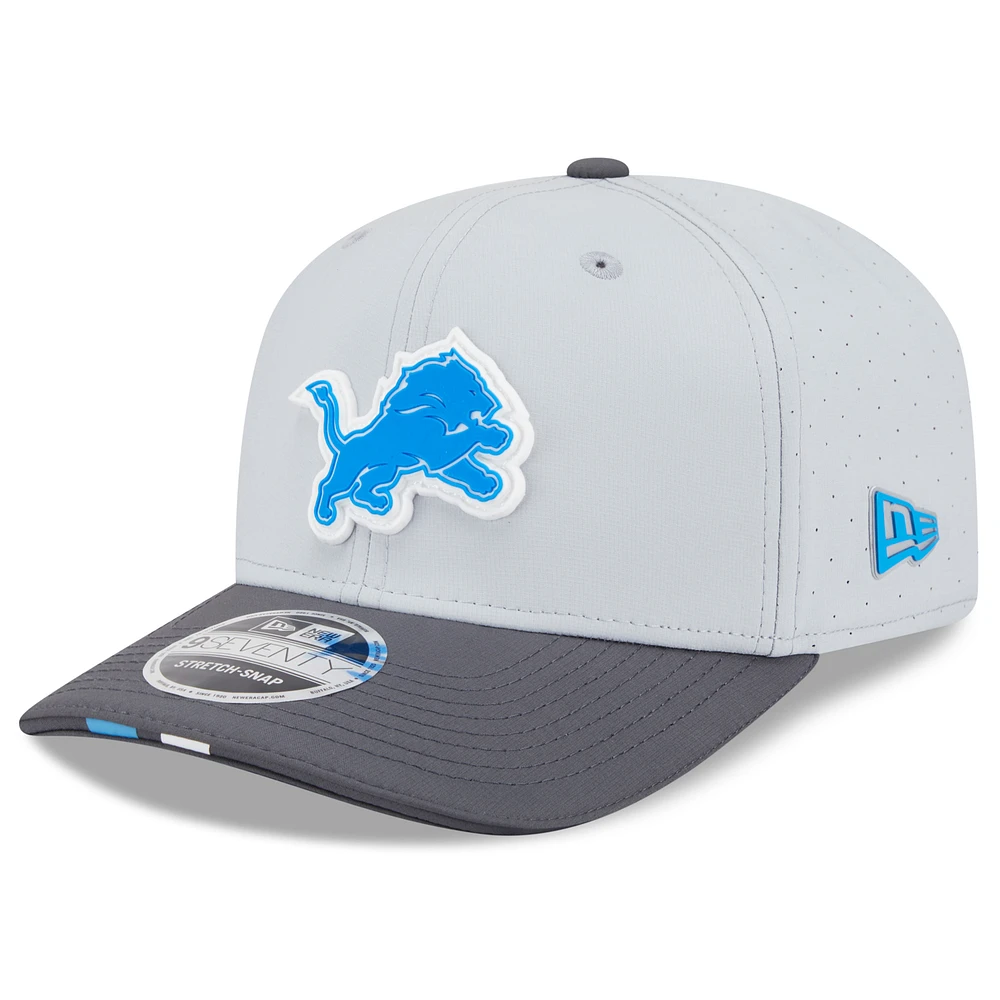 Men's New Era Gray/Graphite Detroit Lions 2025 NFL Training Camp 9SEVENTY Adjustable Hat