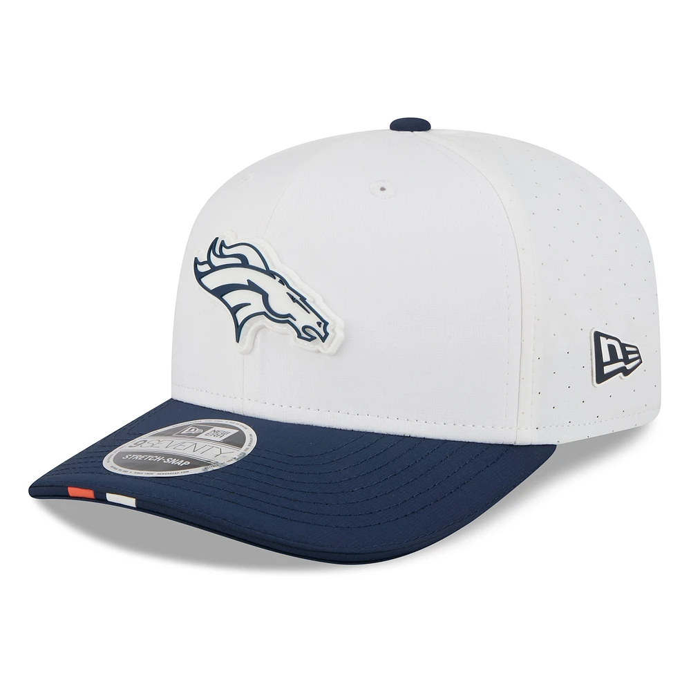 Men's New Era White/Navy Denver Broncos 2025 NFL Training Camp 9SEVENTY Adjustable Hat