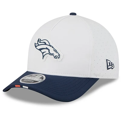 Men's New Era  White/Navy Denver Broncos 2025 NFL Training Camp A-Frame 9FORTY Adjustable Hat