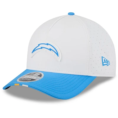 Men's New Era  White/Powder Blue Los Angeles Chargers 2025 NFL Training Camp A-Frame 9FORTY Adjustable Hat