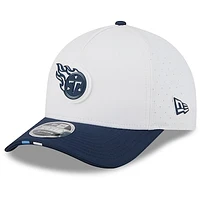 Men's New Era  White/Navy Tennessee Titans 2025 NFL Training Camp A-Frame 9FORTY Adjustable Hat
