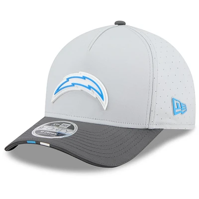 Men's New Era  Gray/Graphite Los Angeles Chargers 2025 NFL Training Camp A-Frame 9FORTY Adjustable Hat