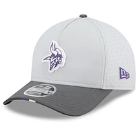 Men's New Era  Gray/Graphite Minnesota Vikings 2025 NFL Training Camp A-Frame 9FORTY Adjustable Hat