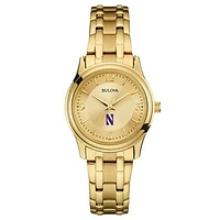 Women's Bulova Northwestern Wildcats Gold-Toned Watch