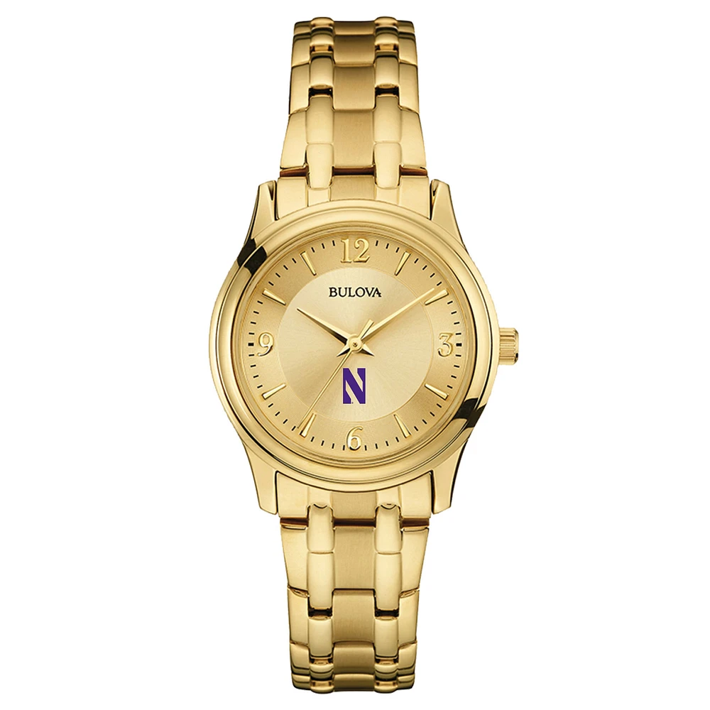 Women's Bulova Northwestern Wildcats Gold-Toned Watch