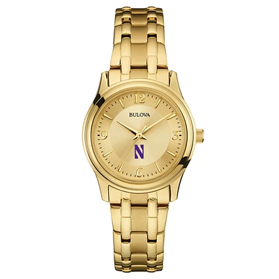Women's Bulova Northwestern Wildcats Gold-Toned Watch