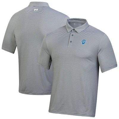 Men's Under Armour Gray Indiana State Sycamores T2 Green Bridge Stripe Polo
