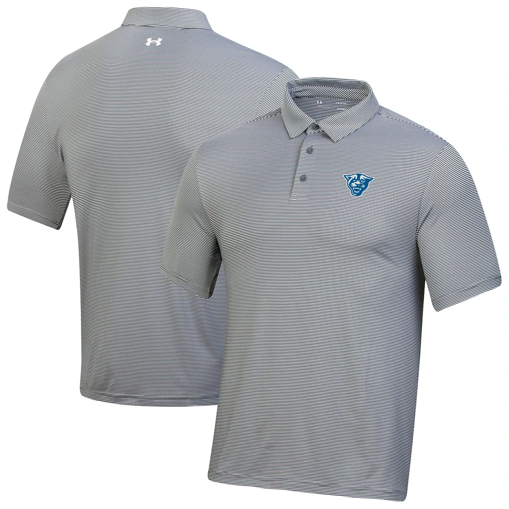 Men's Under Armour Gray Georgia State Panthers T2 Green Bridge Stripe Polo
