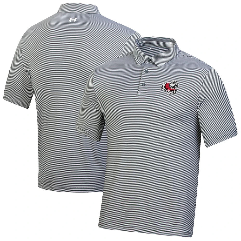 Men's Under Armour Gray Gardner-Webb Bulldogs T2 Green Bridge Stripe Polo