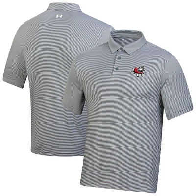 Men's Under Armour Gray Gardner-Webb Bulldogs T2 Green Bridge Stripe Polo