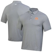 Men's Under Armour Gray Auburn Tigers T2 Green Bridge Stripe Polo