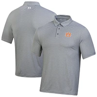 Men's Under Armour Gray Auburn Tigers T2 Green Bridge Stripe Polo